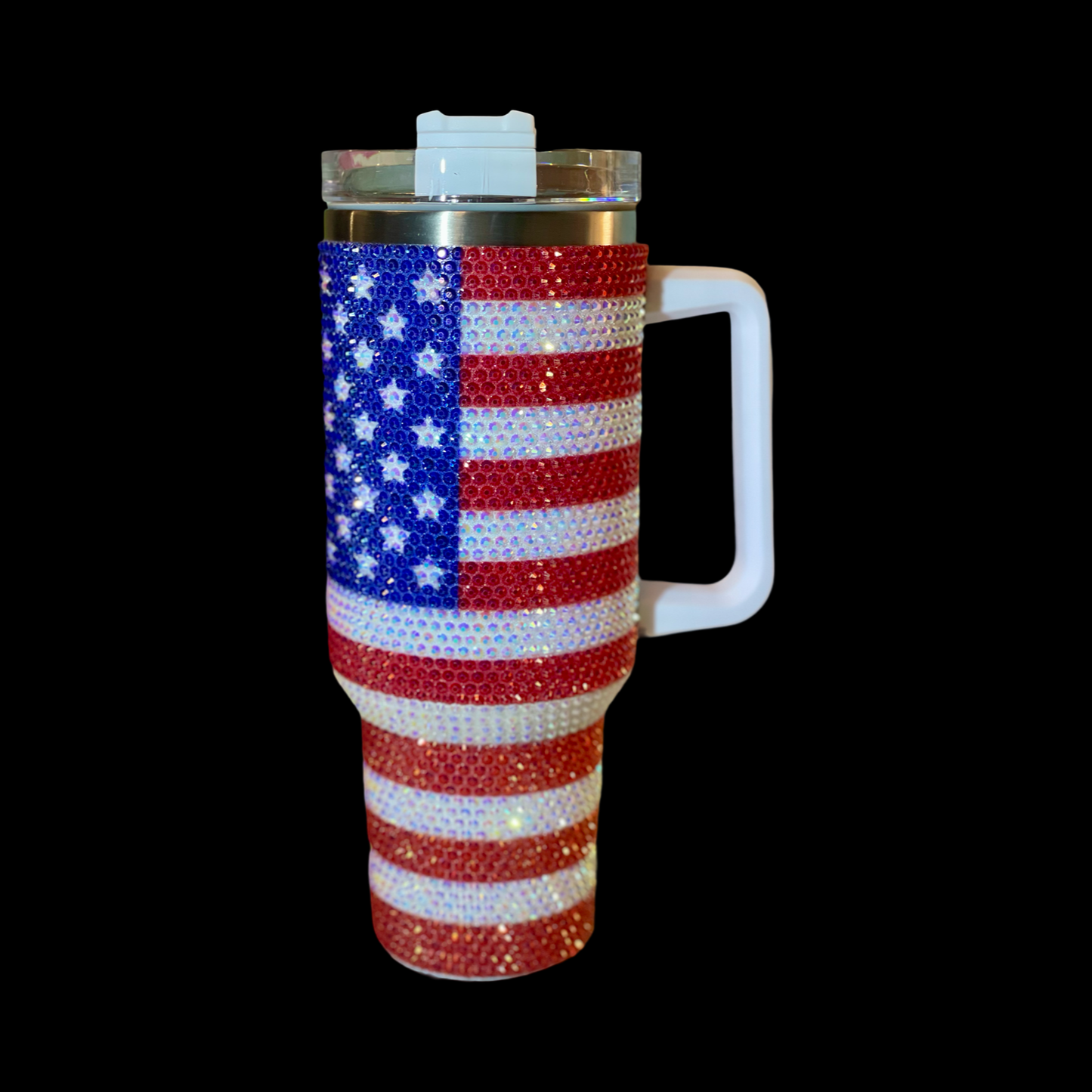 Bling American Flag Tumbler, Patriotic Tumbler, 4th of July Bling Tumbler, USA 40 oz Tumbler, Independence Day, Patriotic Day Tumbler,