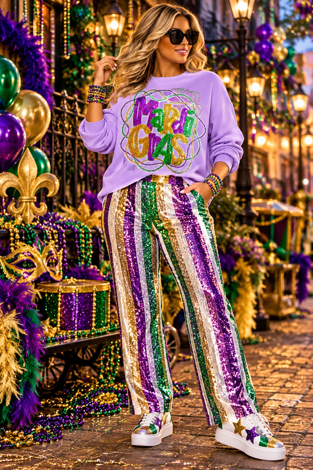 Mardi Gras Patch, 11", Mardi Gras Beads Patch, Sequin Mardi Gras Patch, Sequin Patch, Carnival Patch, Glitter Patch, Iron on Patch, DIY, Mardi Gras Attire, Sequin Patch