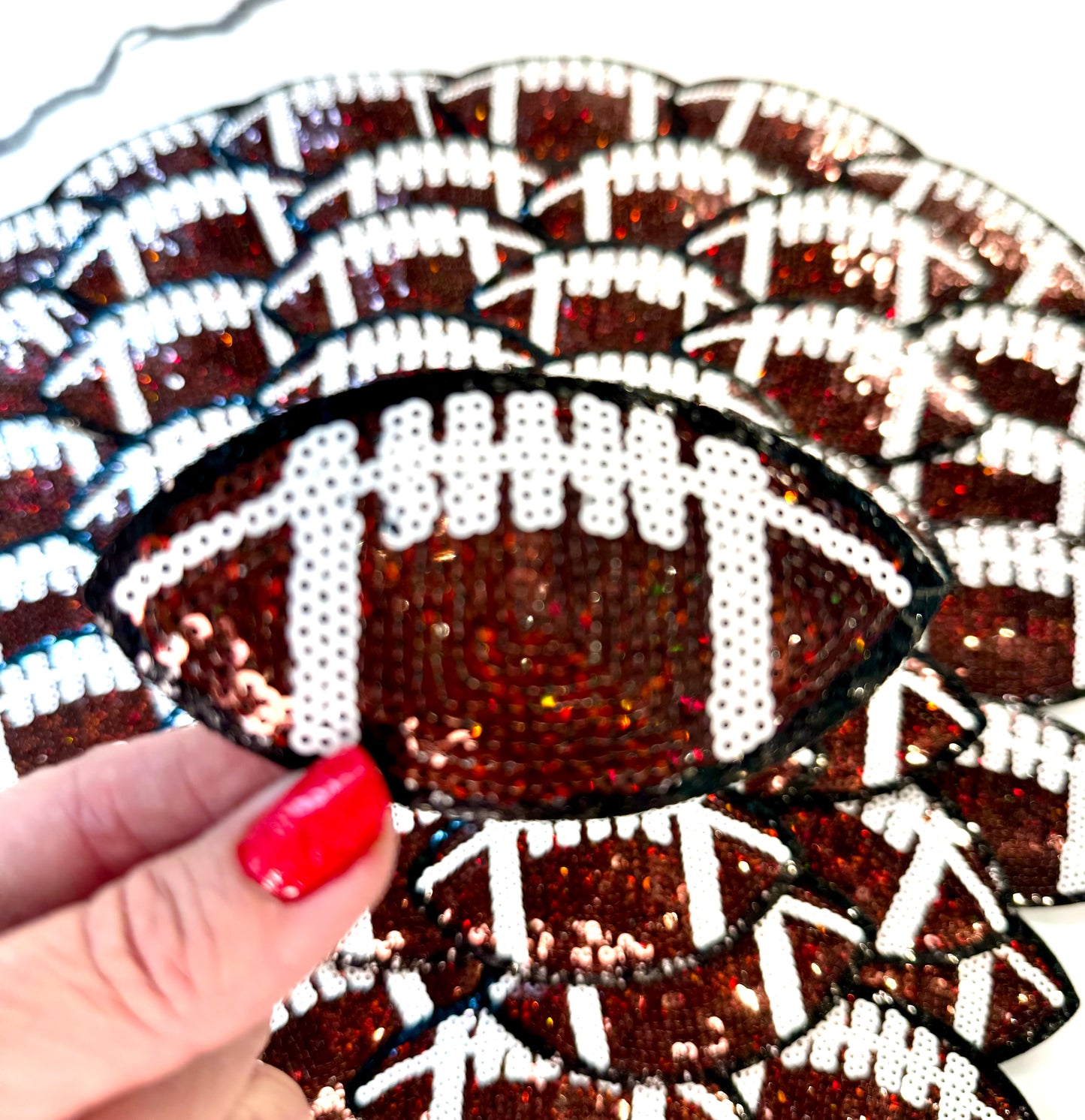 Sequin Football Patch, Sequin Patch, Football Patch, Trucker Hat Patch, Iron On Patch, Game Day Patch, Sports Patch, DIY Patch, Patch for Hat