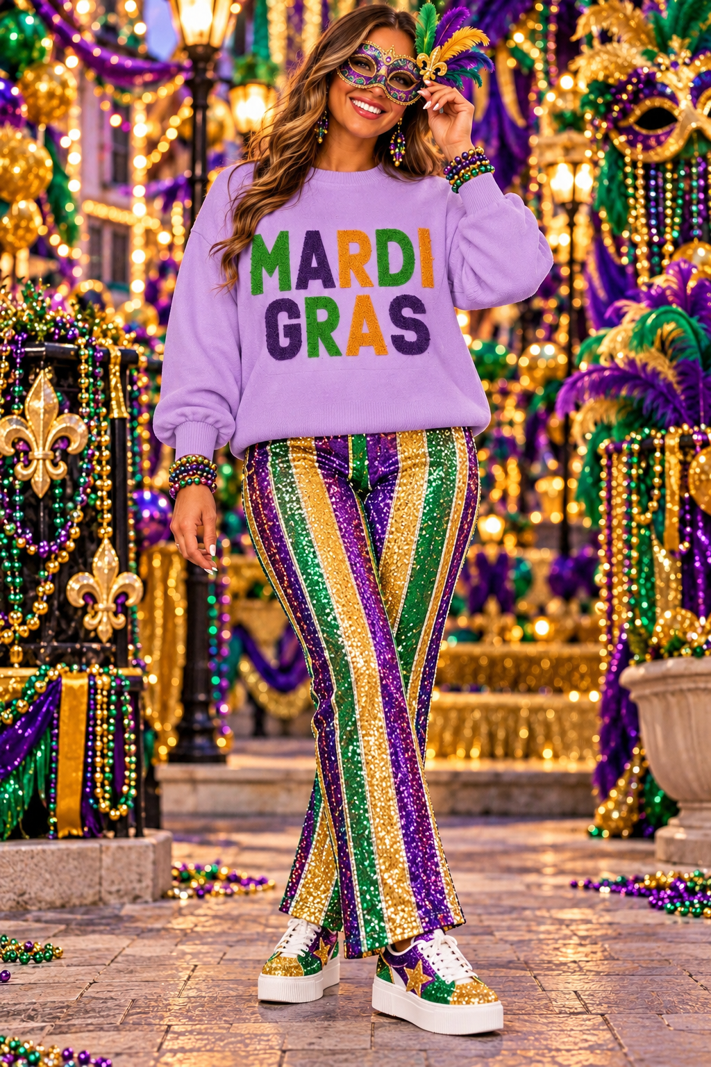 Mardi Gras Fluffy Patch, Iron on Patches, DIY