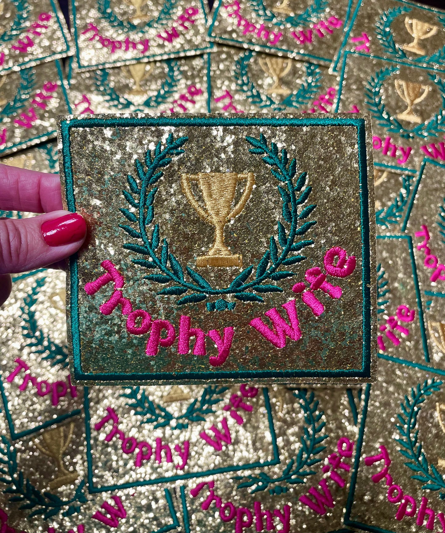 Trophy Wife Patch, Trucker Hat Patch, Boujee Patch, Patch for Hat, Trophy Wife Hat, Gift for Wife, Bride Gift, Trendy Patch, Iron On Trophy Wife Patch