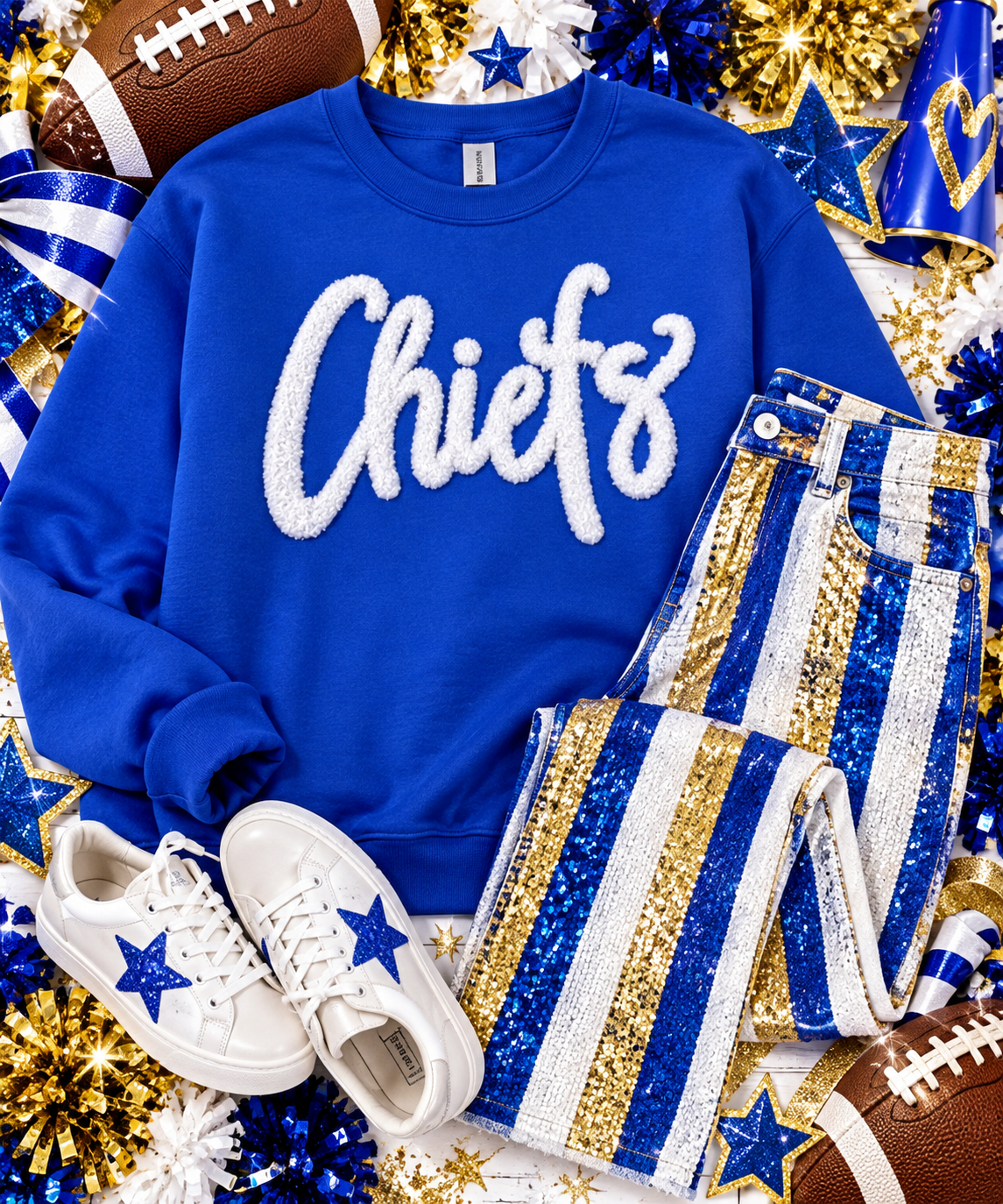 Chiefs Fluffy Iron on Patch: DIY Mascot Applique