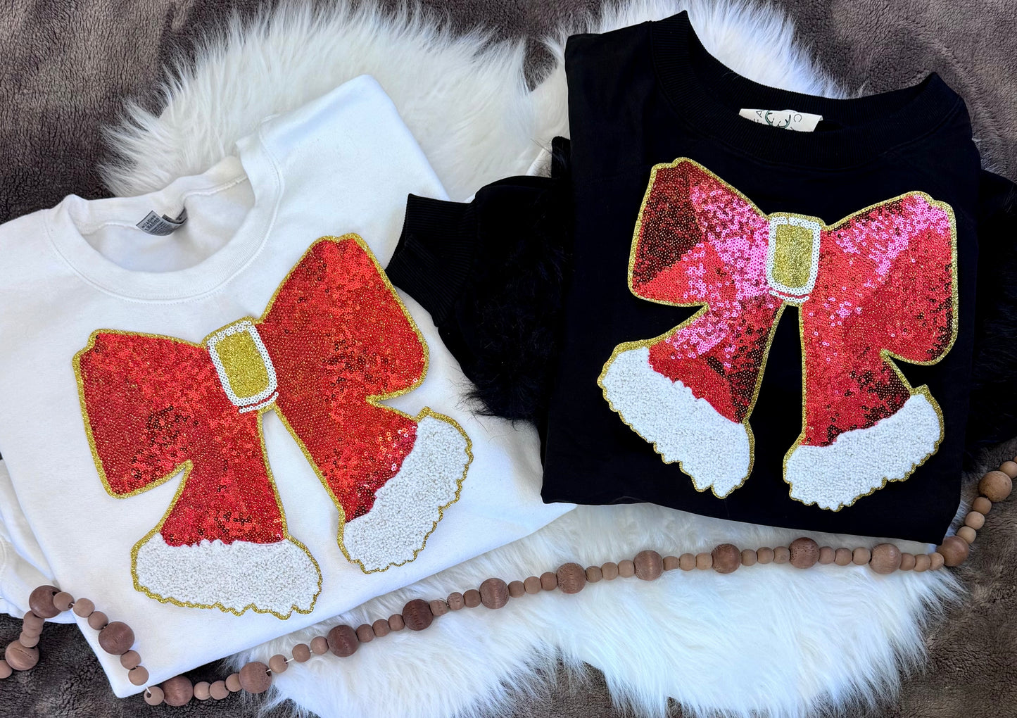 Sequin Bow Patch, Red Sequin Patch, 11 inch patch, Christmas Patch, Iron On Patch, Holiday Patch, DIY Patch, Sweatshirt Patch, Glitter Patch