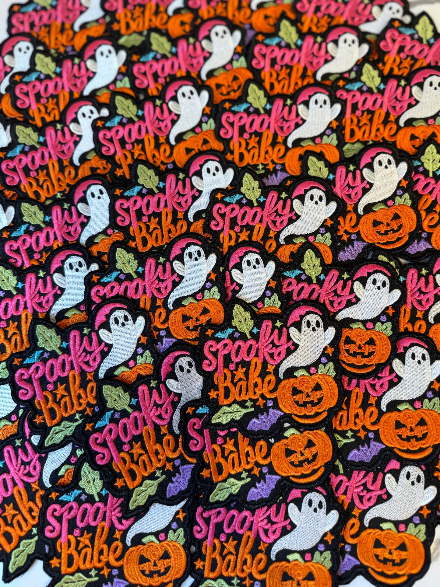 Spooky Babe Patch, Trucker Hat Patch Embroidered Patch, Halloween Patch, Fall Patch, Pumpkin Patch, Patch for Hats DIY Patch