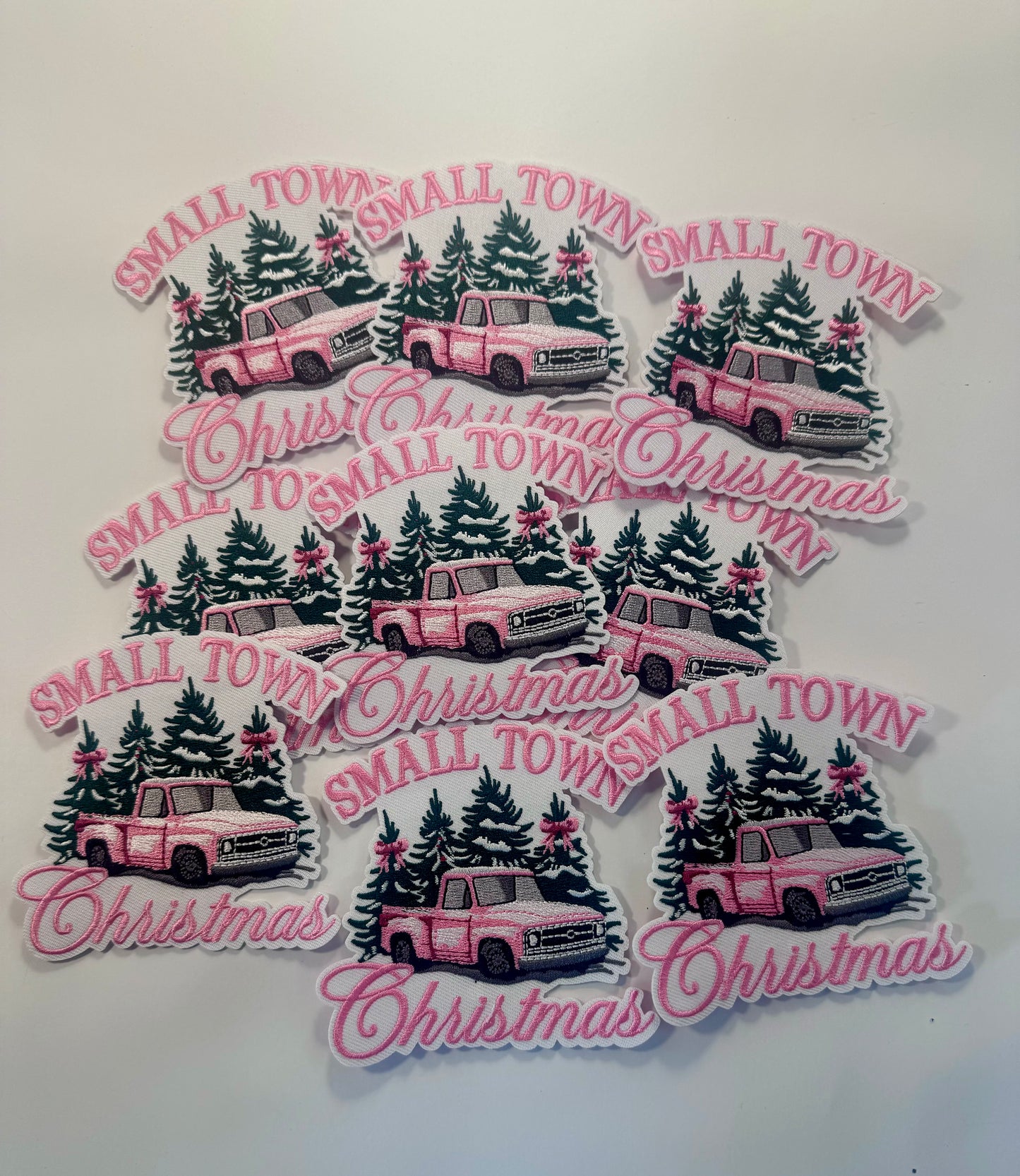 Small Town Christmas Patch, Pink Patch, Christmas Trucker Hat Patch, Country Christmas Patch, DIY