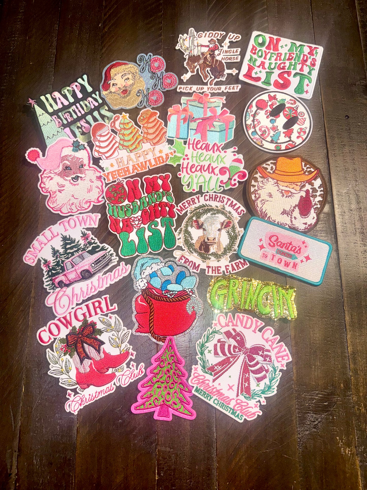 Christmas Mystery Bundle Trucker Hat Patches, Patch Bundle, Bulk Patches, Iron on Patches,