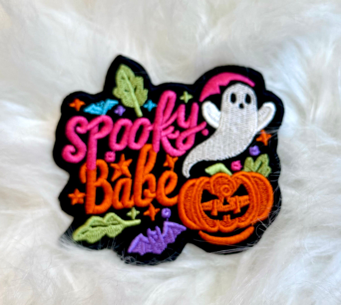 Spooky Babe Patch, Trucker Hat Patch Embroidered Patch, Halloween Patch, Fall Patch, Pumpkin Patch, Patch for Hats DIY Patch