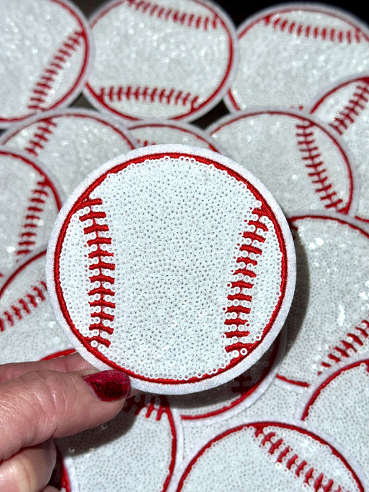 Sequin baseball Patch, Sequin Patch, baseball Patch, Trucker Hat Patch, Iron On Patch, Game Day Patch, Sports Patch, DIY, Patch for Hat