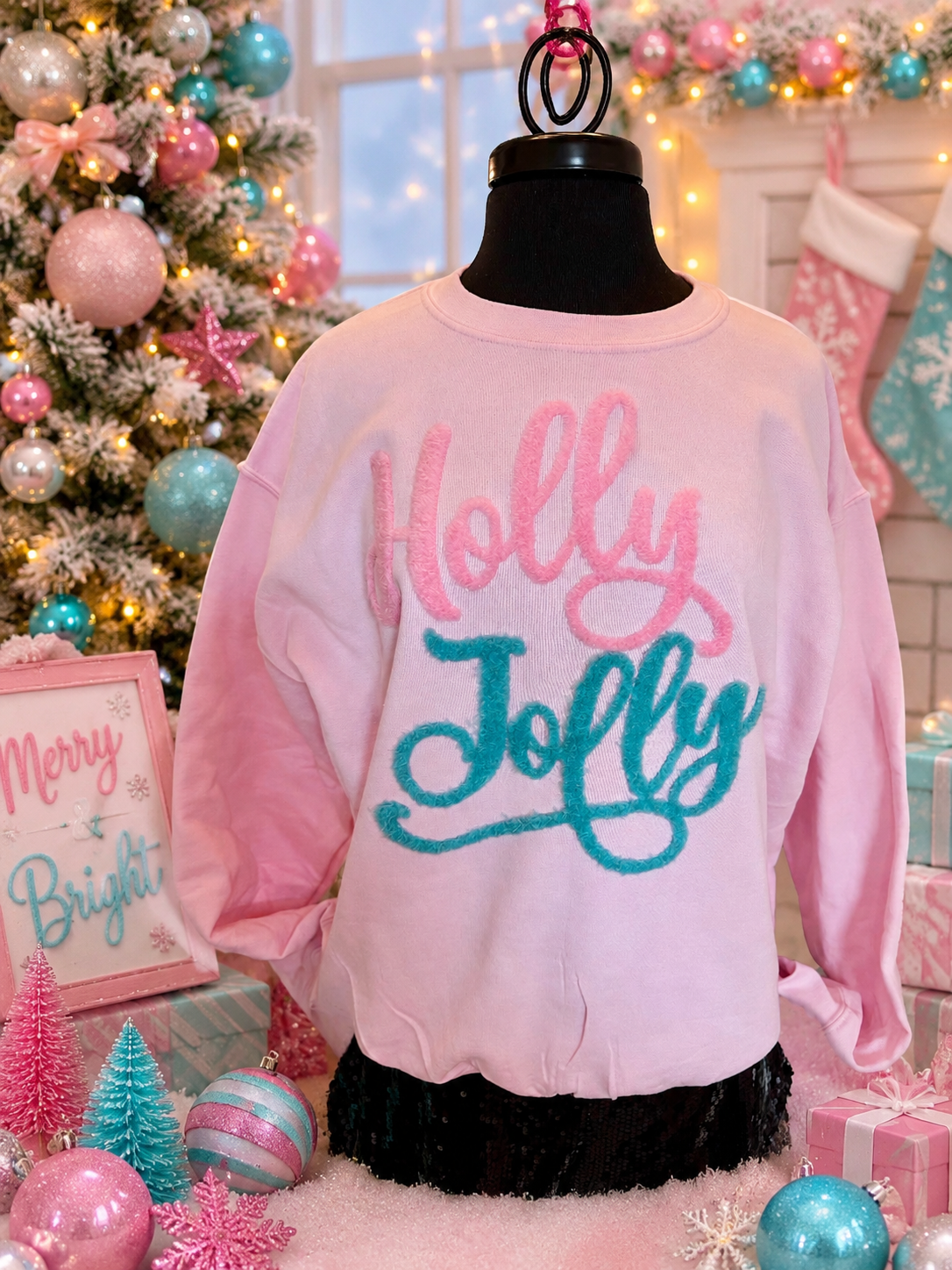 Holly Jolly Fluffy Patch: Mama and Me Iron-On DIY Christmas Applique