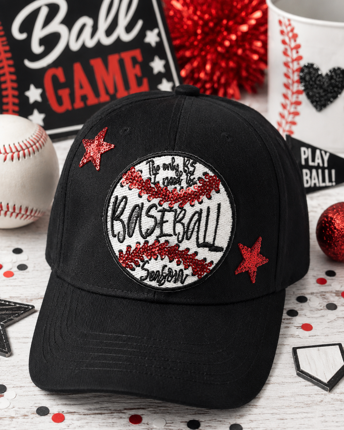 Baseball Season Hat Patch, Iron on Embroidered Patches