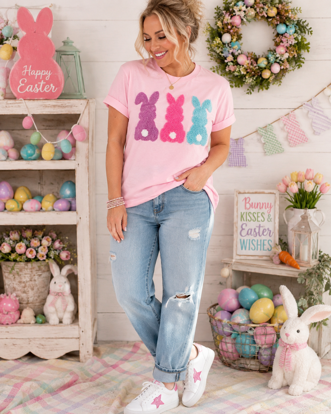 Easter Iron on Patches, Fluffy Bunny Iron on Patches, DIY
