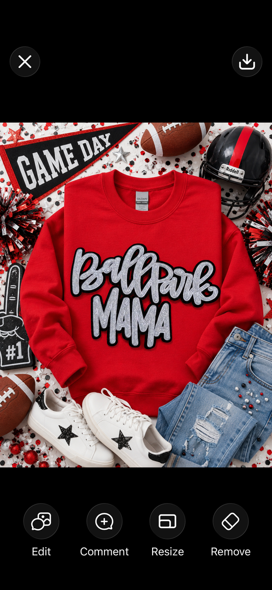 Ballpark Mama Sequin Patch, Iron on Patches, DIY