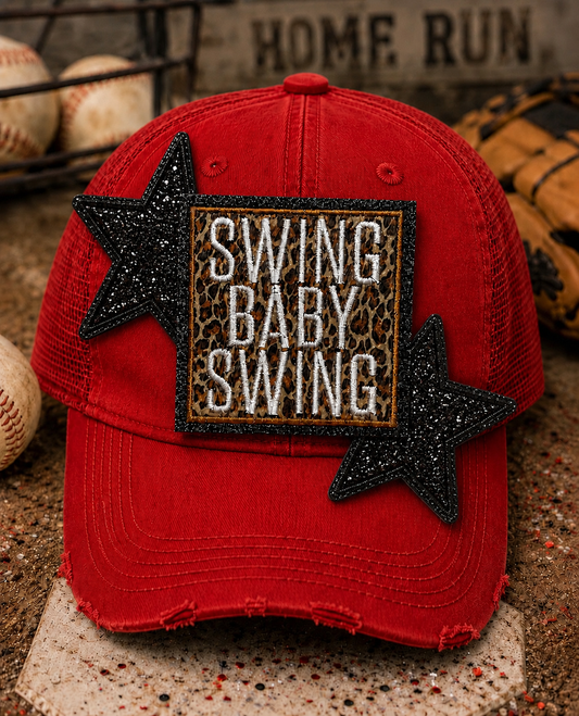 Baseball Swing Baby Swing Patch, Iron on Trucker Hat Patch, DIY