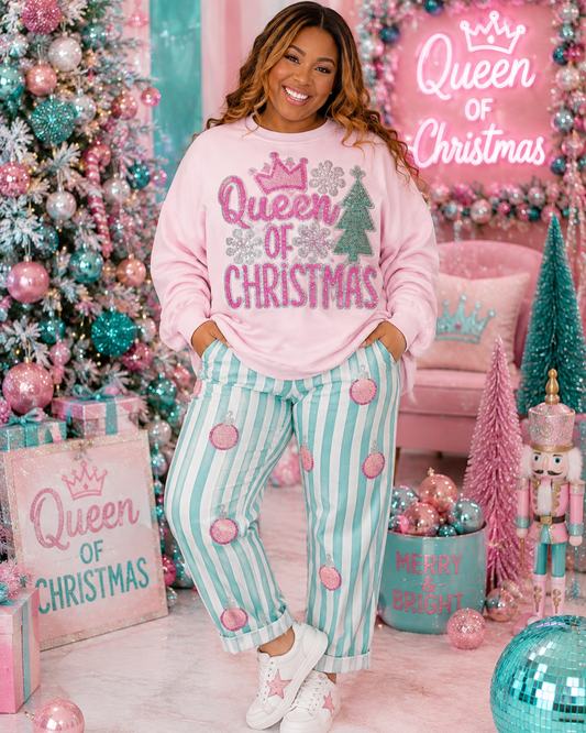 Queen of Christmas Patch: Christmas Applique - 11 inch Sequin patch