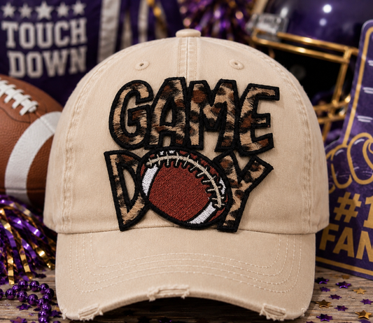 Football Game Day Patch, 3.5 in Patch, Game Day Patch,  Leopard Patch, Football Patch, Sports Patch, Embroidered Patch, Applique Patch Iron on Patch