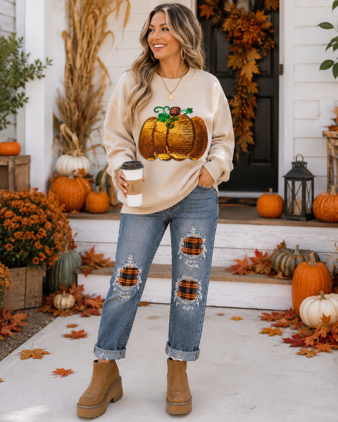Pumpkin Patch, Fall Sequin Patch, Iron on Patch, Fall Patches, Sequin Patch, DIY Patch, Halloween Patch