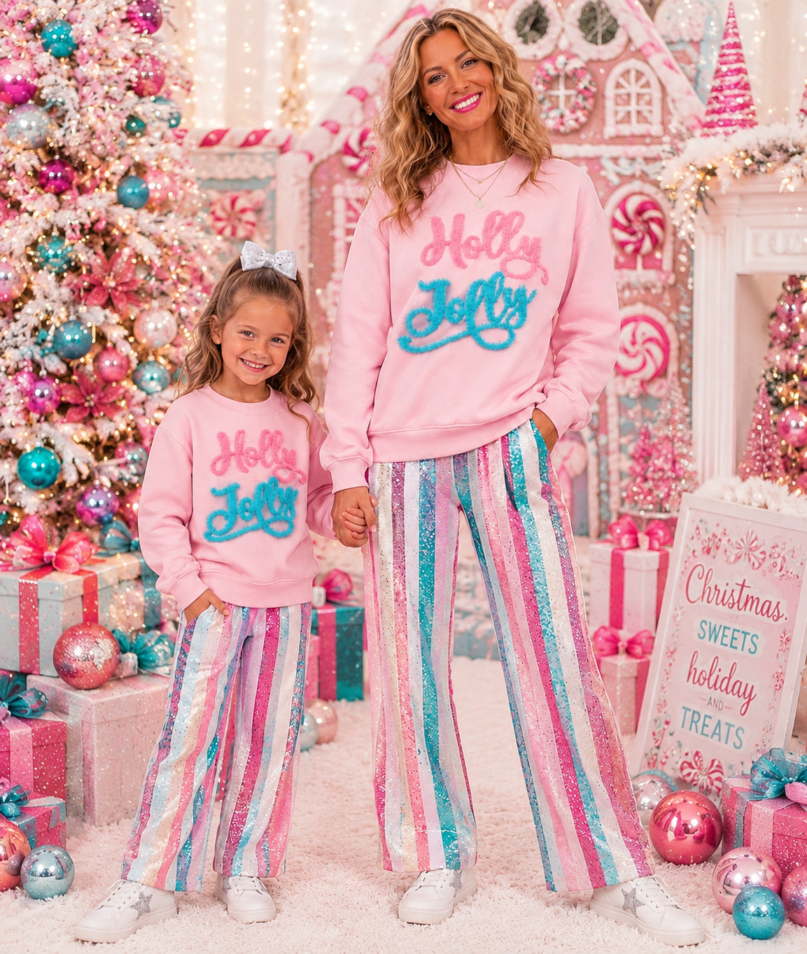 Holly Jolly Fluffy Patch: Mama and Me Iron-On DIY Christmas Applique
