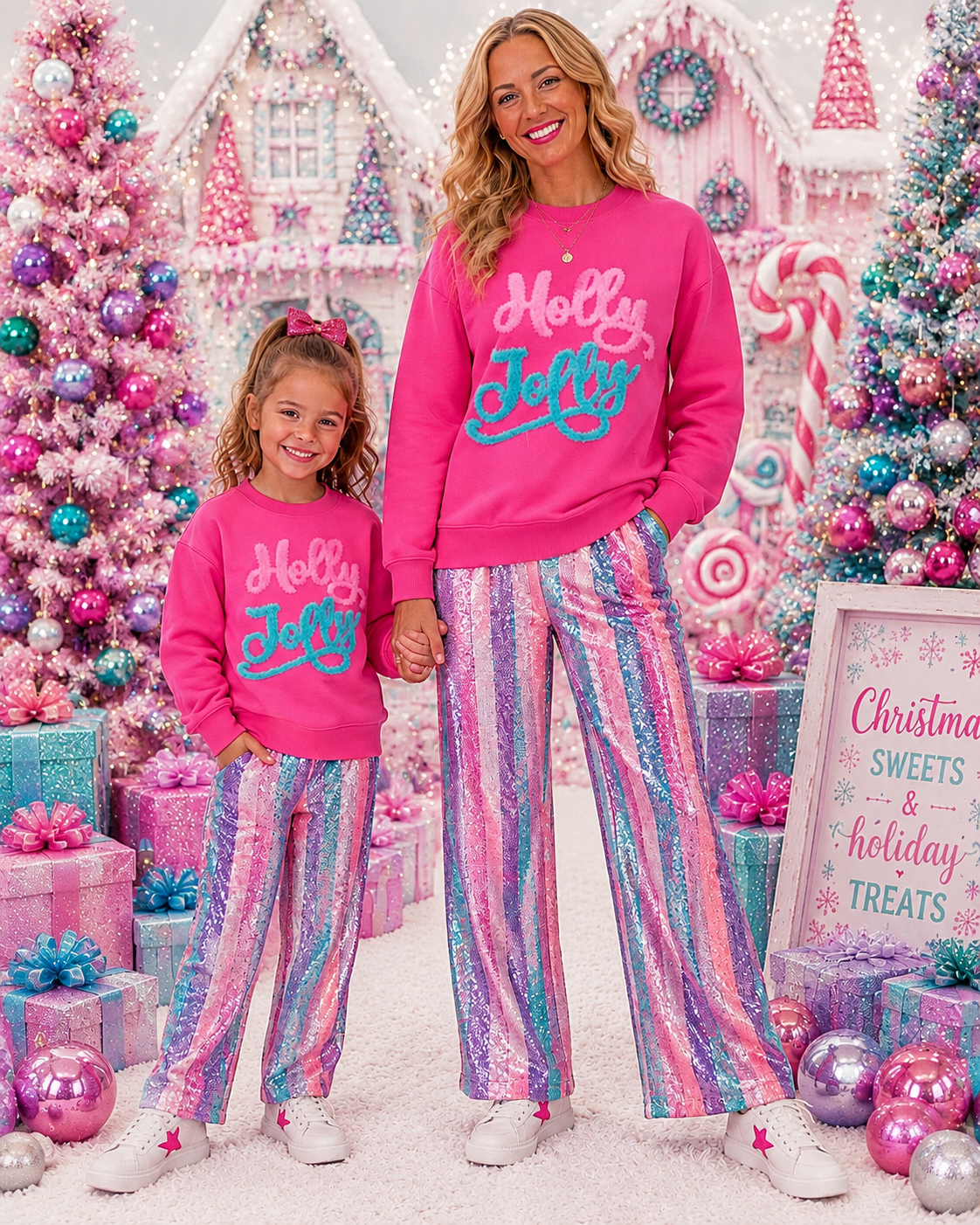 Holly Jolly Fluffy Patch: Mama and Me Iron-On DIY Christmas Applique