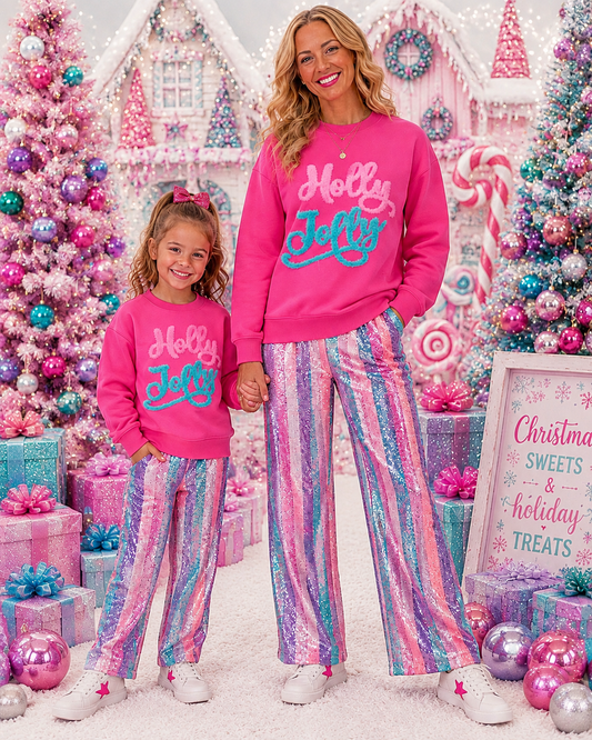 Holly Jolly Fluffy Patch: Mama and Me Iron-On DIY Christmas Applique
