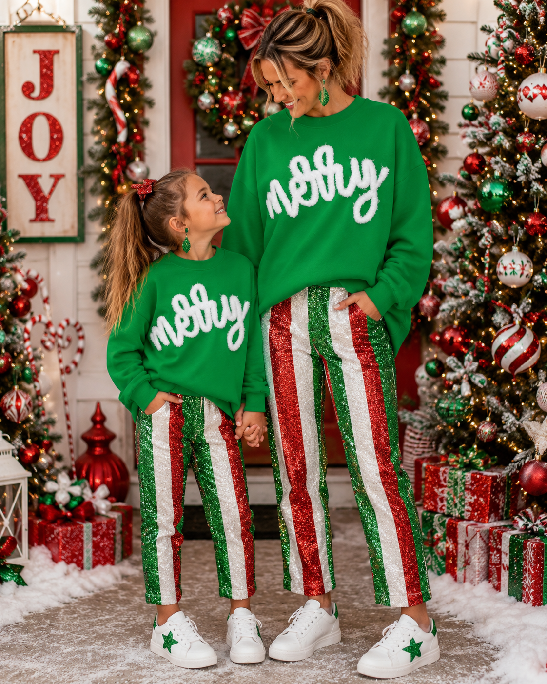 Merry Christmas Fluffy Patch: Mama and Me Iron-On DIY Applique