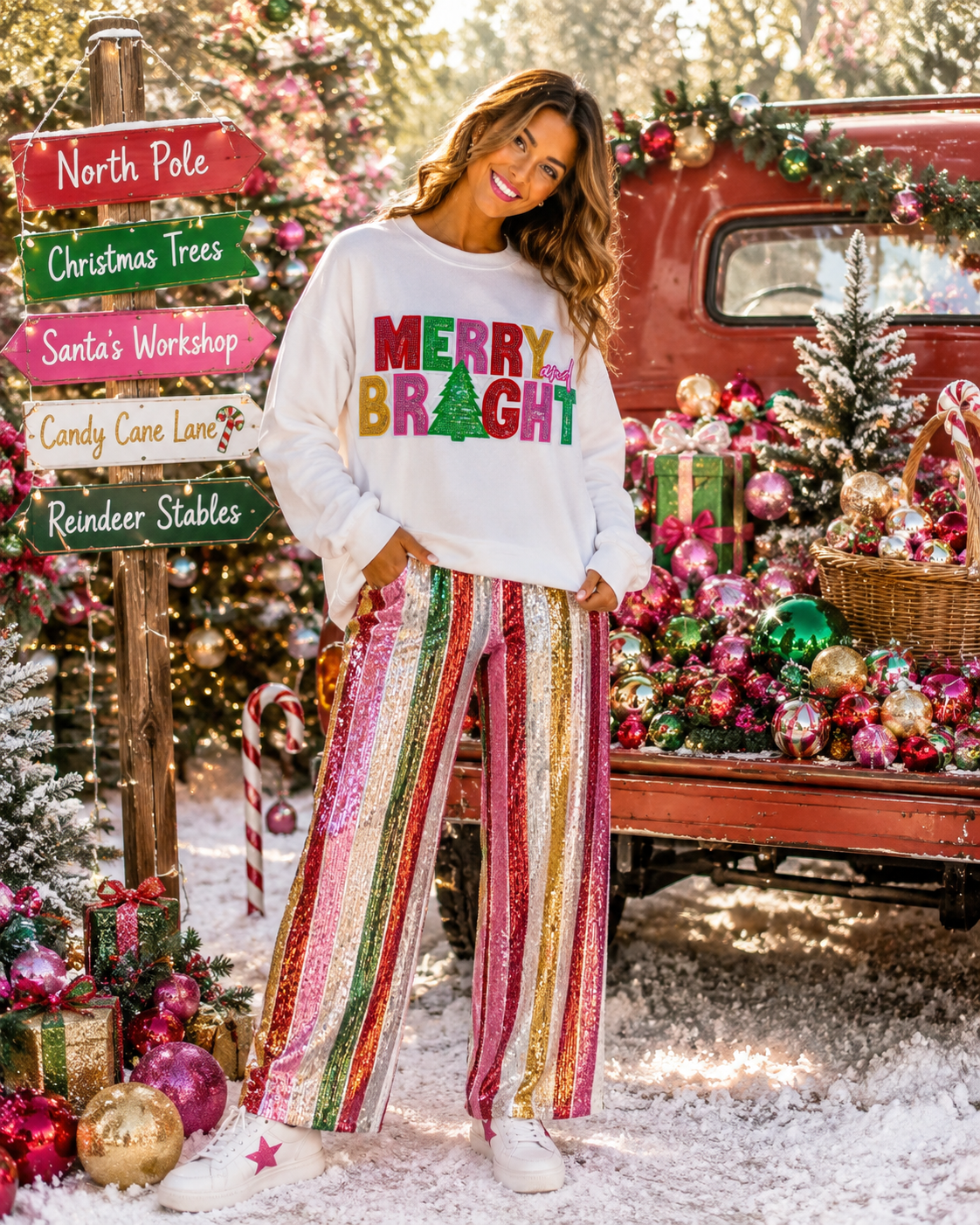 Sequin Merry and Bright Patch, 11 inch patch, Christmas Patch, Iron On Patch, Holiday Patch, DIY Patch, Sweatshirt Patch
