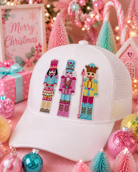 Nutcracker Patch, Custom 4" Embroidery Iron On Patch, Trucker Hat Patch, Christmas Patch, Hat Bar Patch, Small Patch, Holiday Patch, Pink Patch, DIY Patch