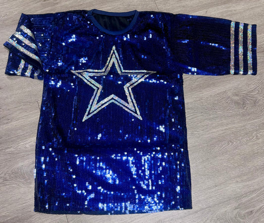 Star Sequin Jersey Dress:  Game Day Attire