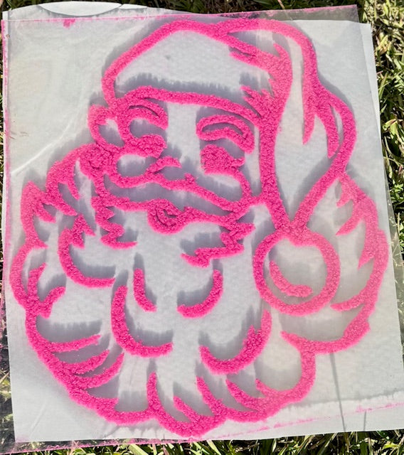 Fluffy Pink Santa Patch: Iron-On DIY Applique