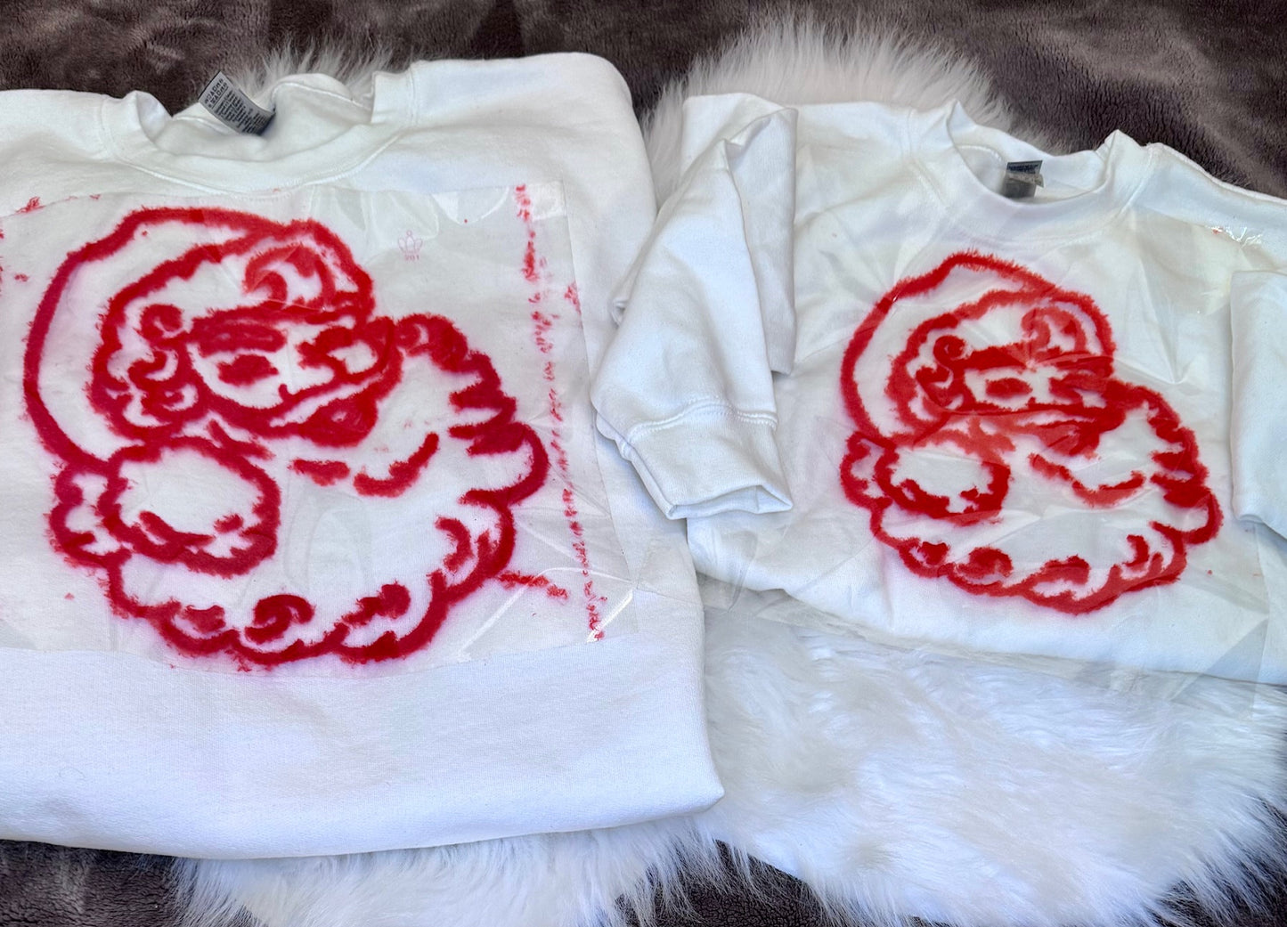 Santa Fluffy Red Patch: Mama and Me Iron-On DIY Applique