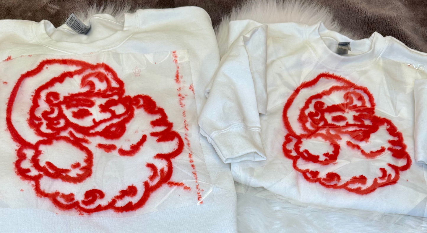 Santa Fluffy Red Patch: Mama and Me Iron-On DIY Applique