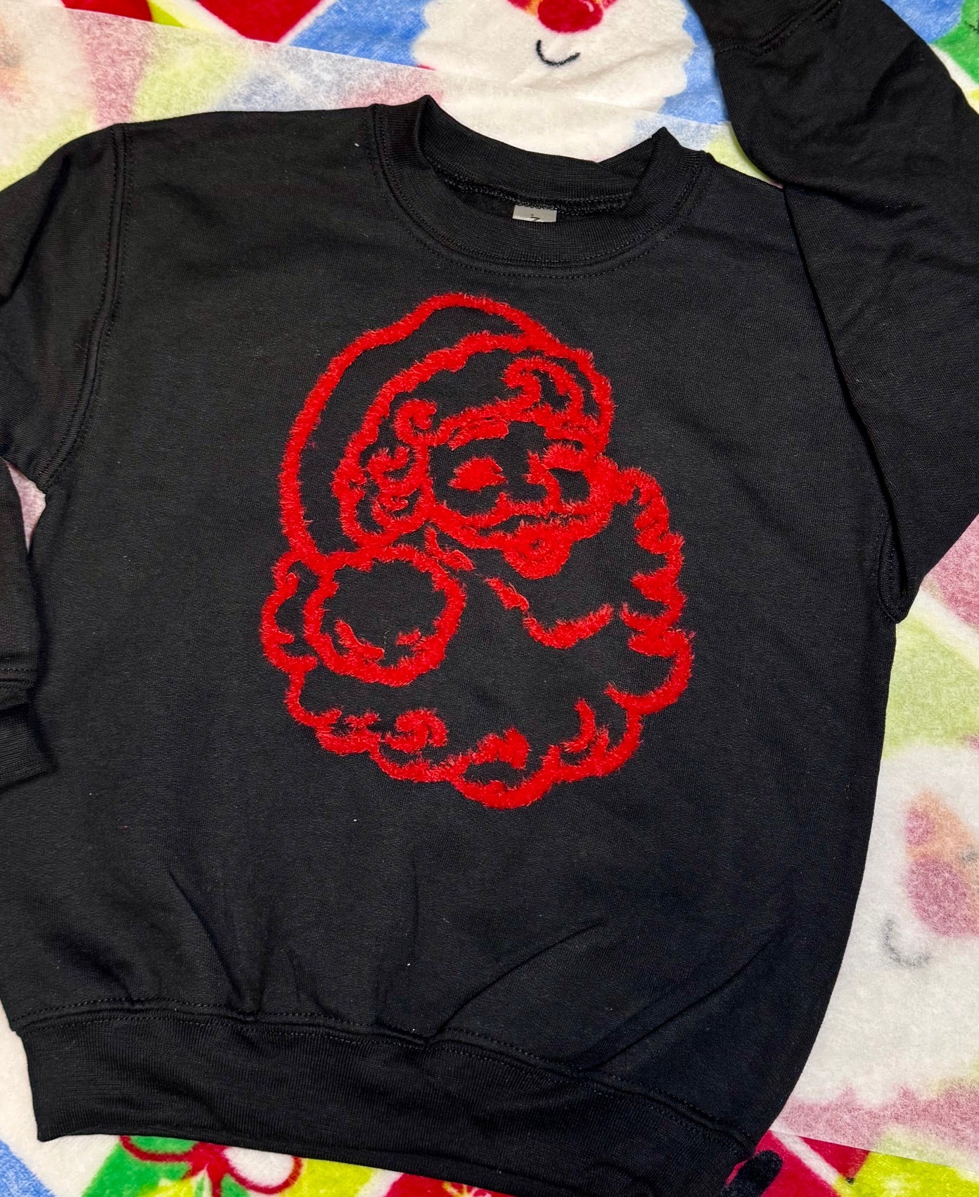 Santa Fluffy Red Patch: Mama and Me Iron-On DIY Applique