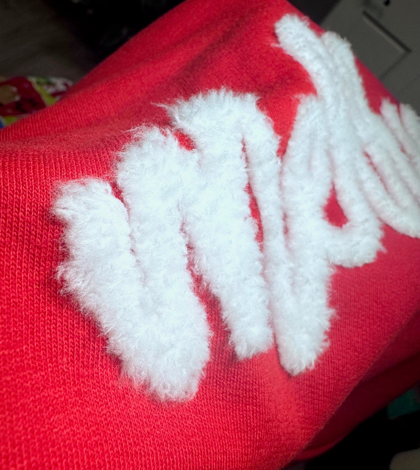 Merry Christmas Fluffy Patch: Mama and Me Iron-On DIY Applique