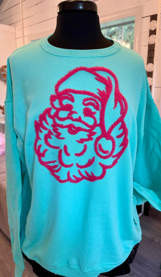 Fluffy Pink Santa Patch: Iron-On DIY Applique