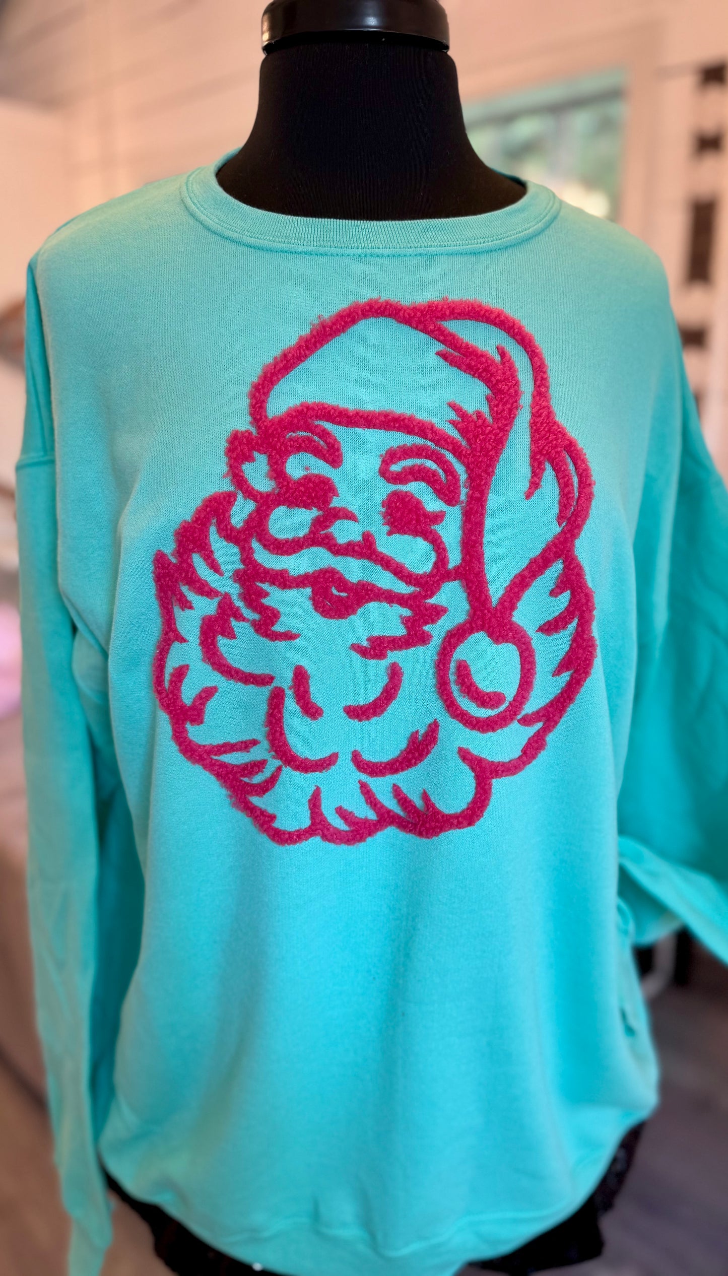 Fluffy Pink Santa Patch: Iron-On DIY Applique
