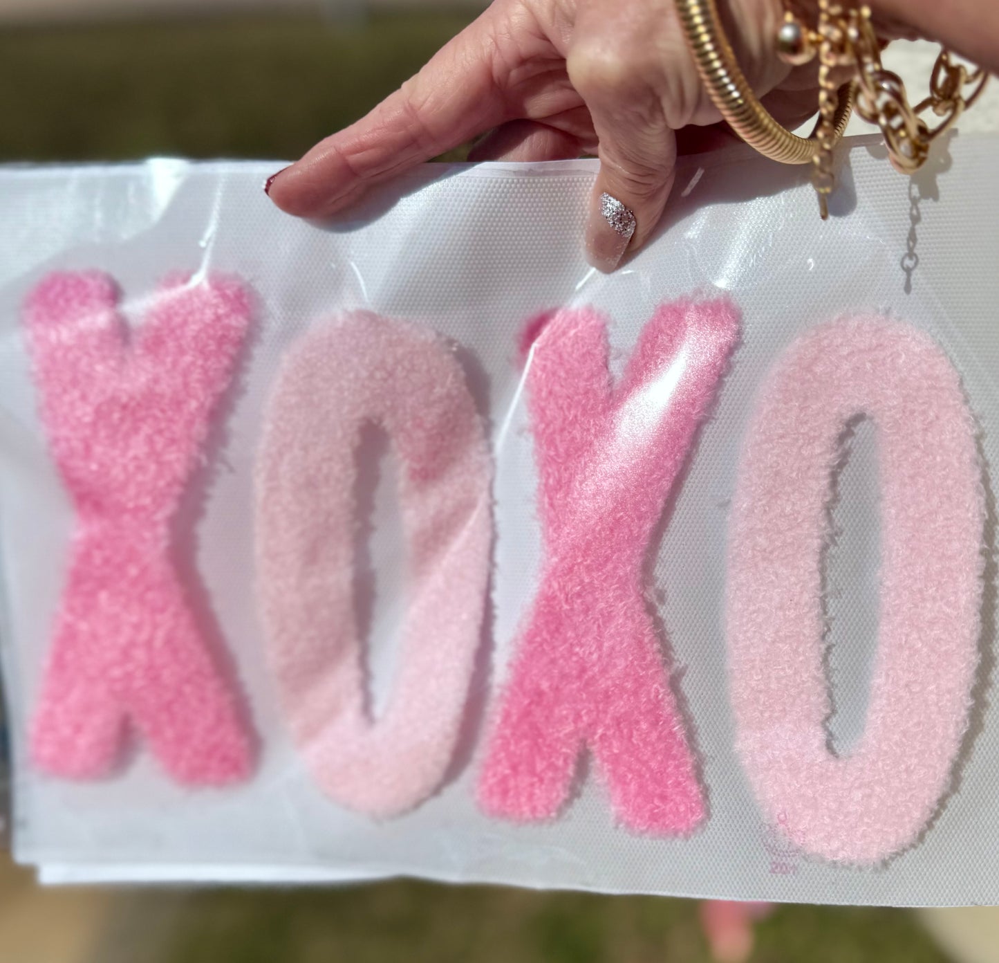 Fluffy Valentines Patch, DIY XOXO Pink Patch