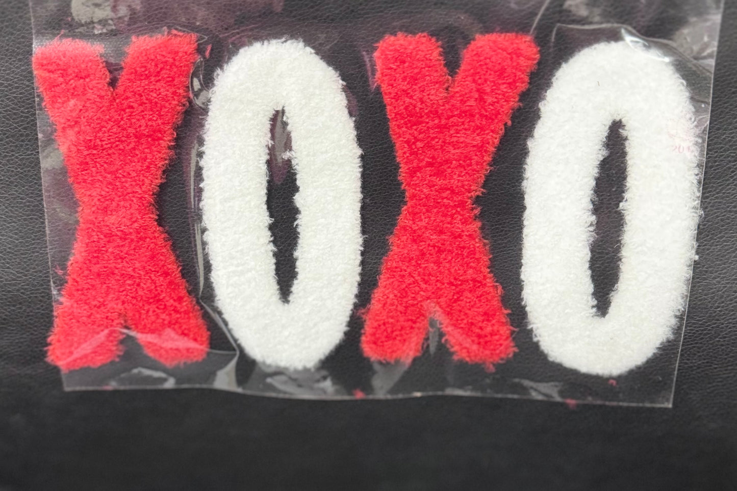 Fluffy Valentines Patch, DIY XOXO Red and White Patch