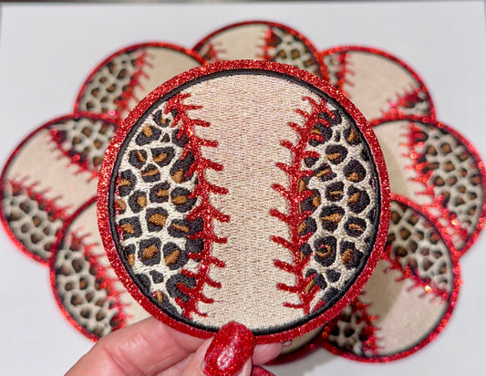 Baseball Cheetah and glitter Hat Patch, Iron on Trucker Hat Patch, DIY