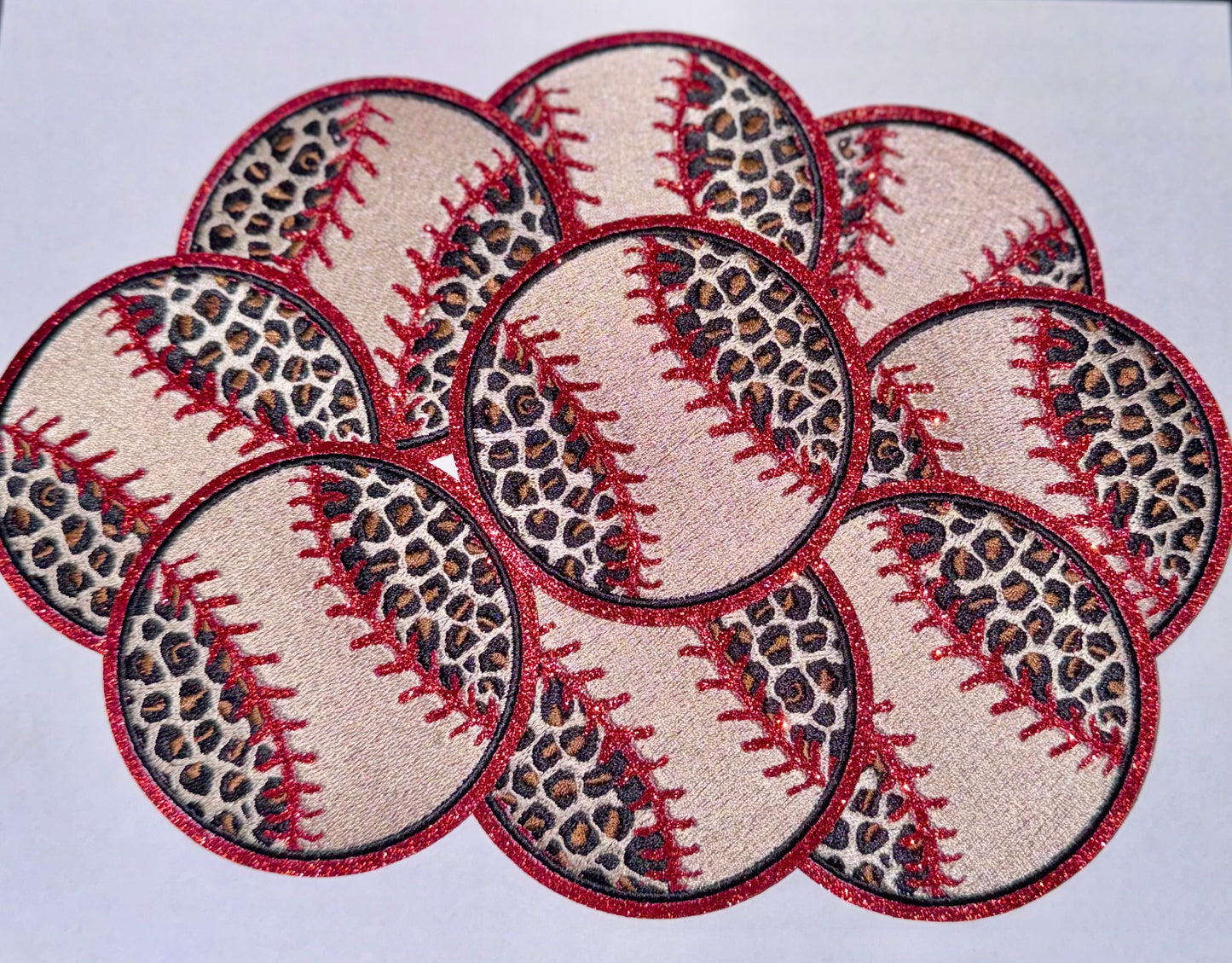 Baseball Cheetah and glitter Hat Patch, Iron on Trucker Hat Patch, DIY
