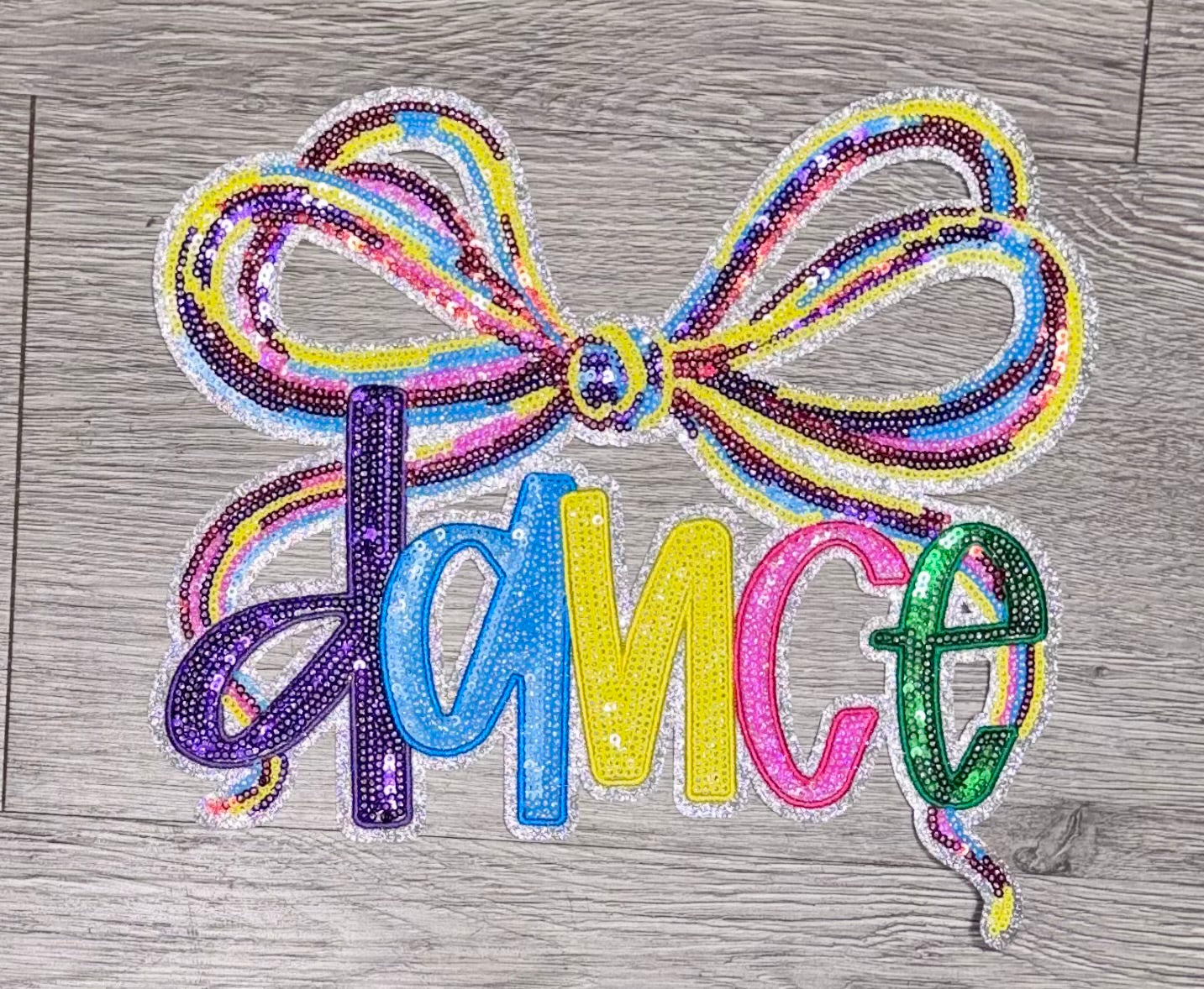 Dance Sequin Bow Patch, Iron on Applique, DIY