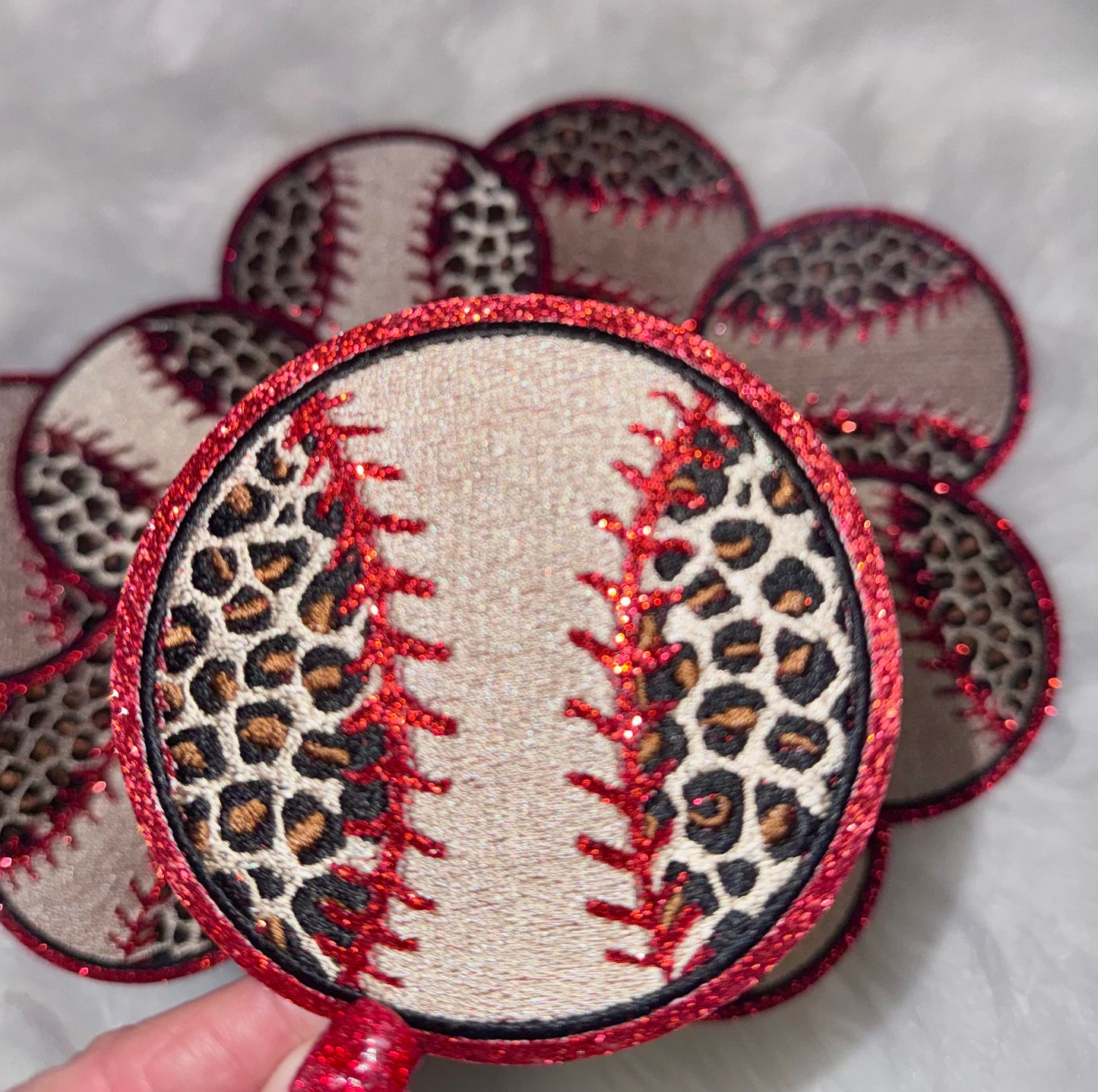 Baseball Cheetah and glitter Hat Patch, Iron on Trucker Hat Patch, DIY