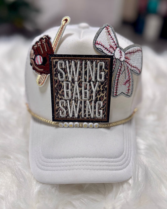 Baseball Swing Baby Swing Patch, Iron on Trucker Hat Patch, DIY