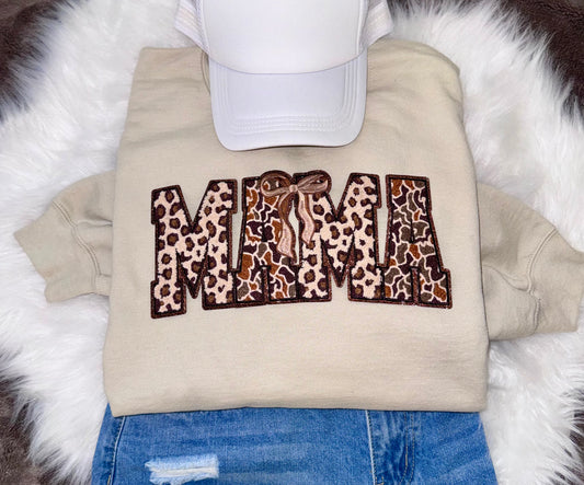 Mama Chenille Patch, Leopard & Camo Mama Bow Patch, DIY, Iron on Patches