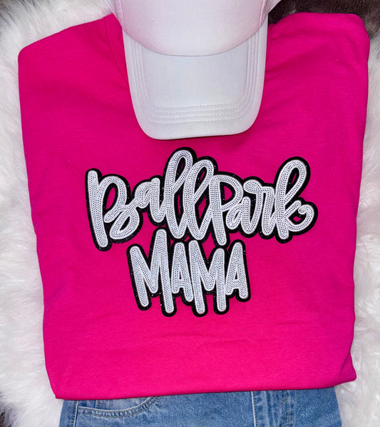 Ballpark Mama Sequin Patch, Iron on Patches, DIY