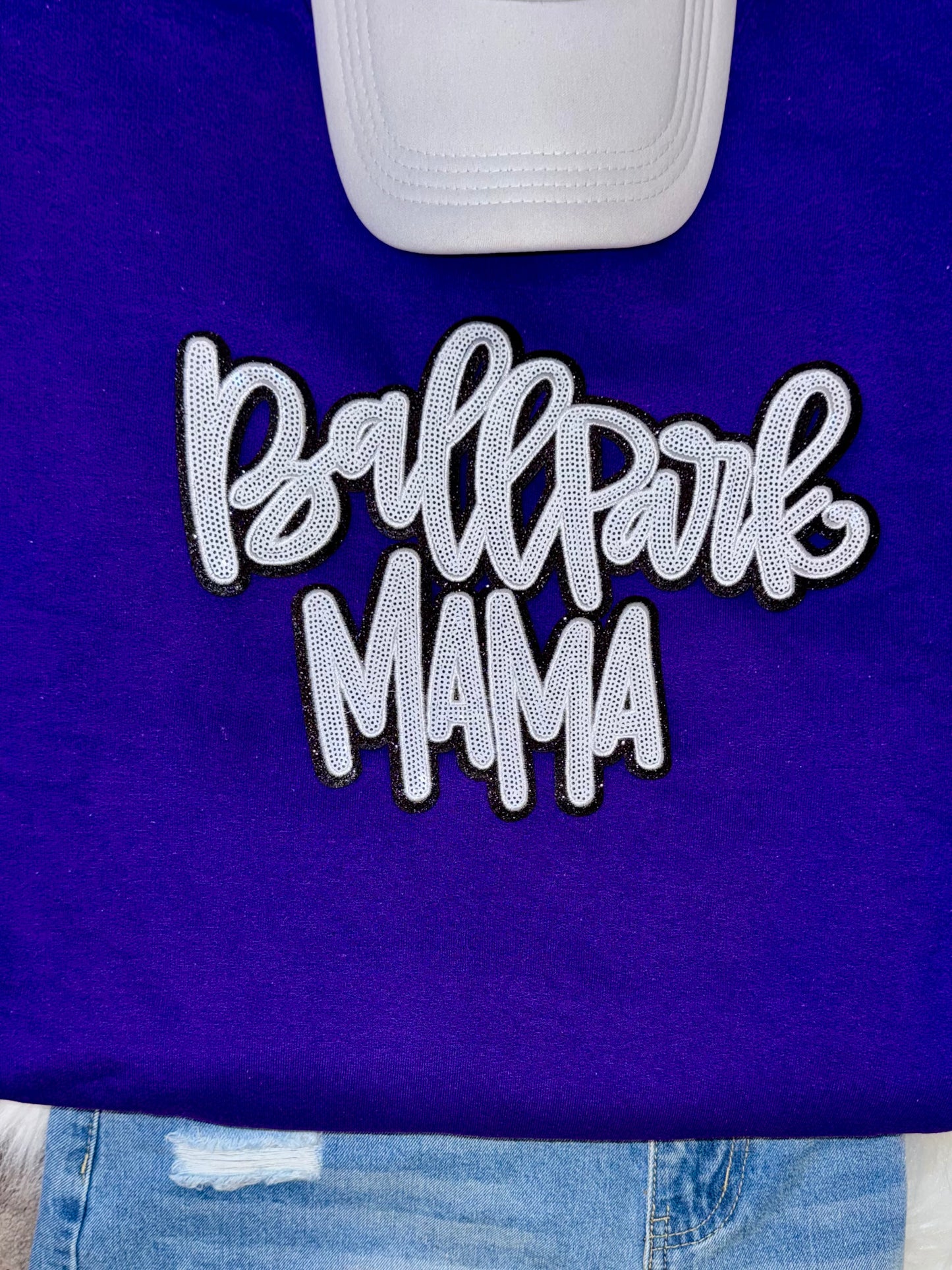Ballpark Mama Sequin Patch, Iron on Patches, DIY