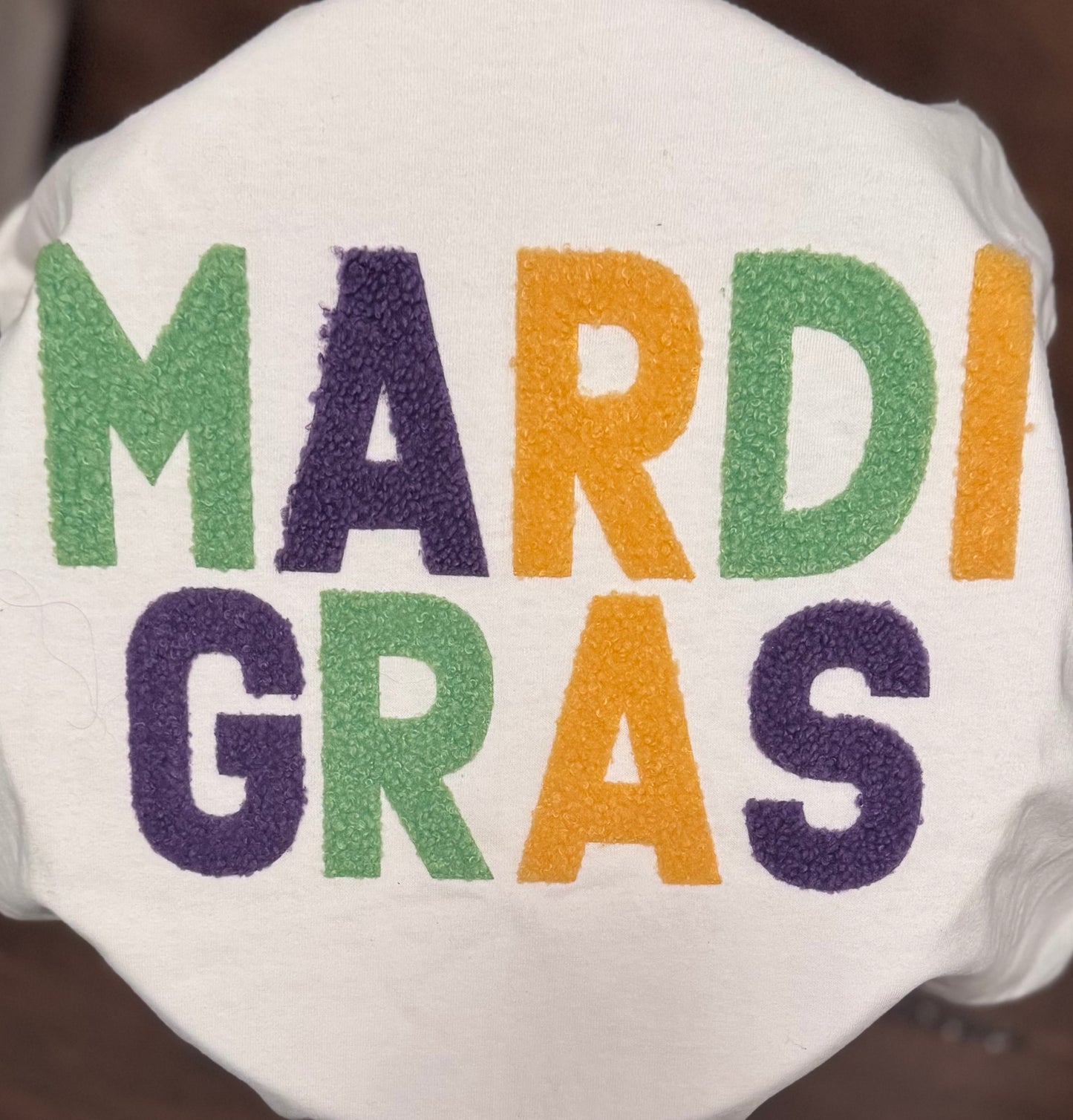 Mardi Gras Fluffy Patch, Iron on Patches, DIY