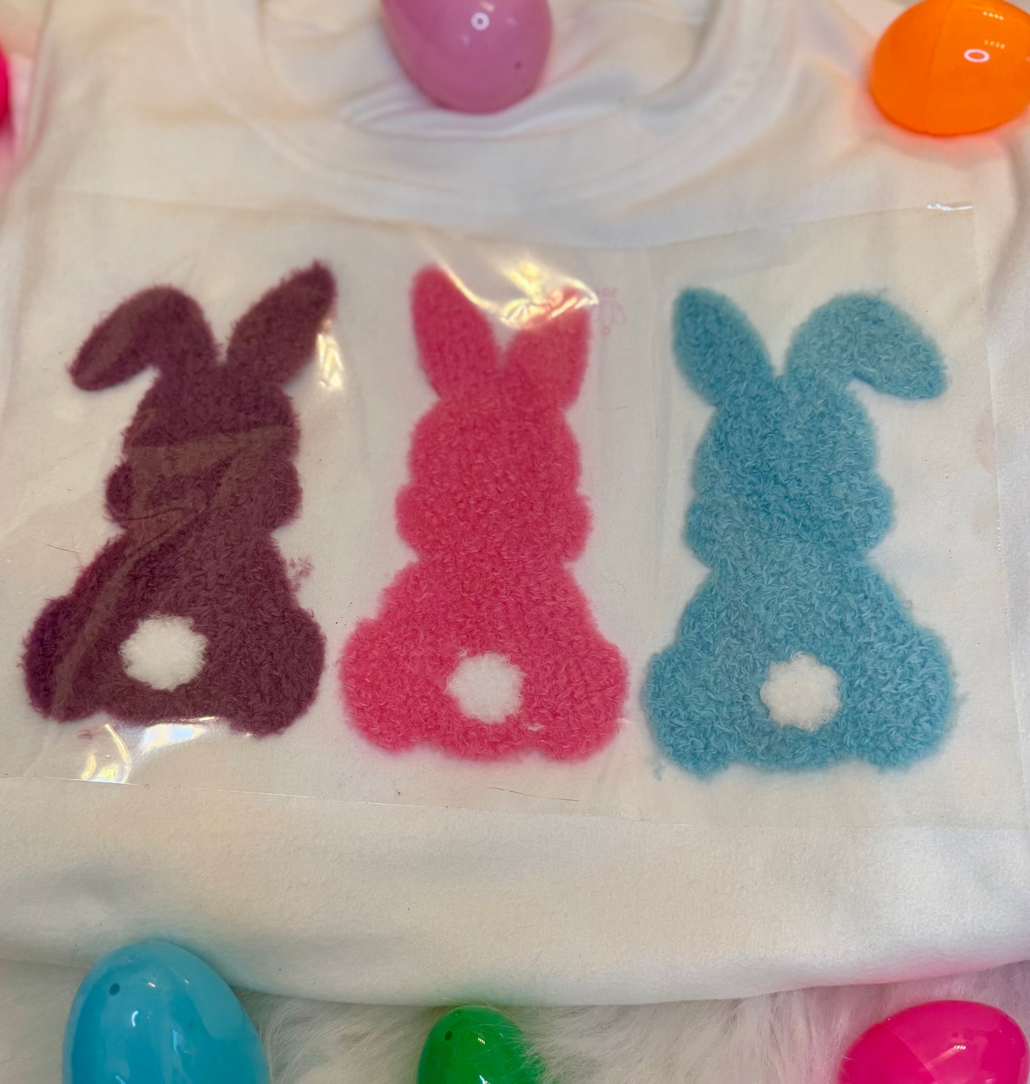 Easter Iron on Patches, Fluffy Bunny Iron on Patches, DIY