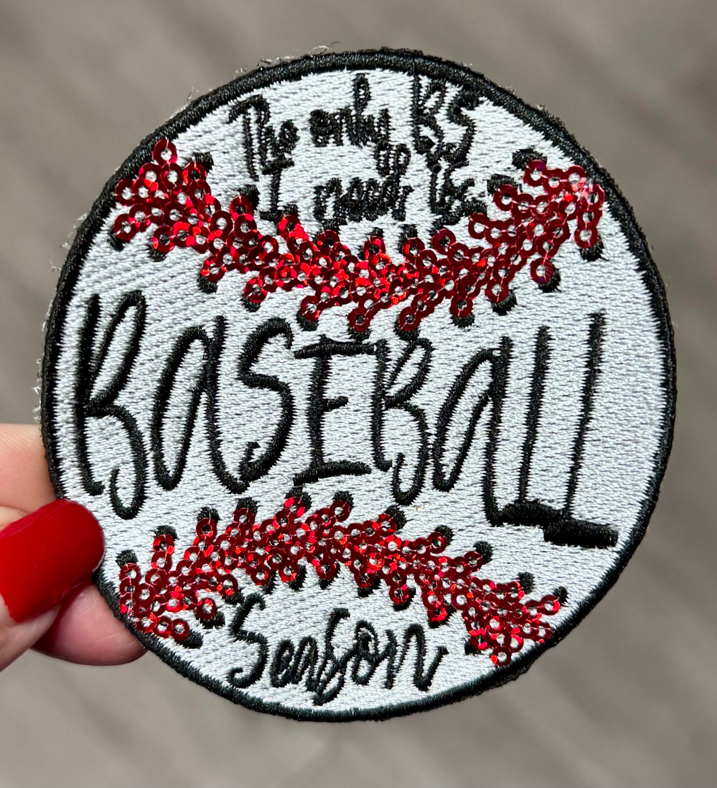 Baseball Season Hat Patch, Iron on Embroidered Patches