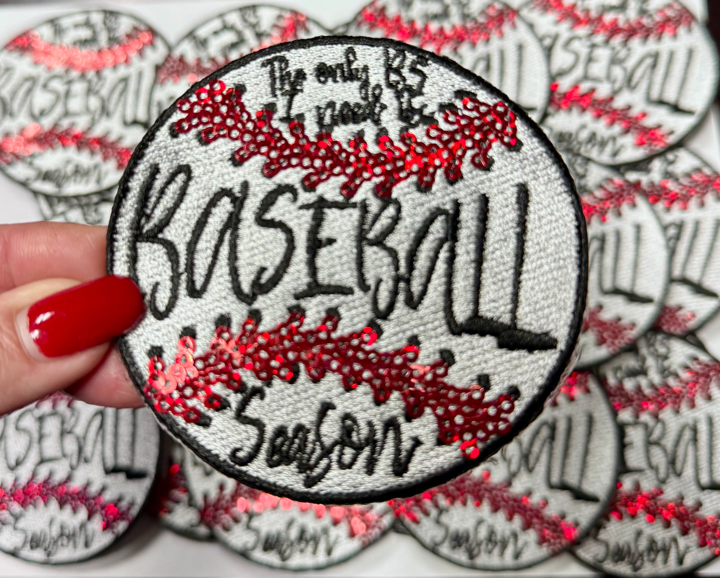 Baseball Season Hat Patch, Iron on Embroidered Patches