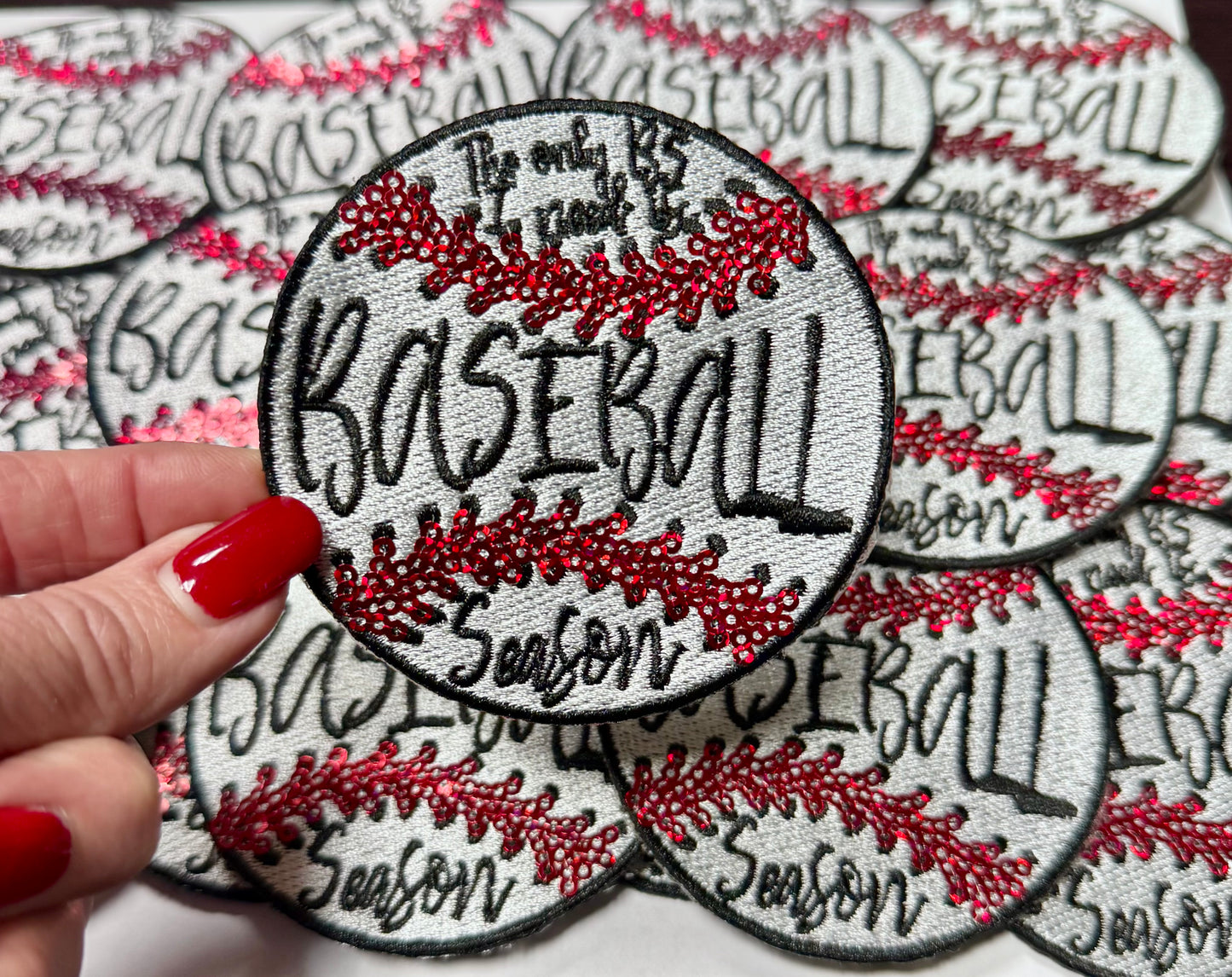 Baseball Season Hat Patch, Iron on Embroidered Patches