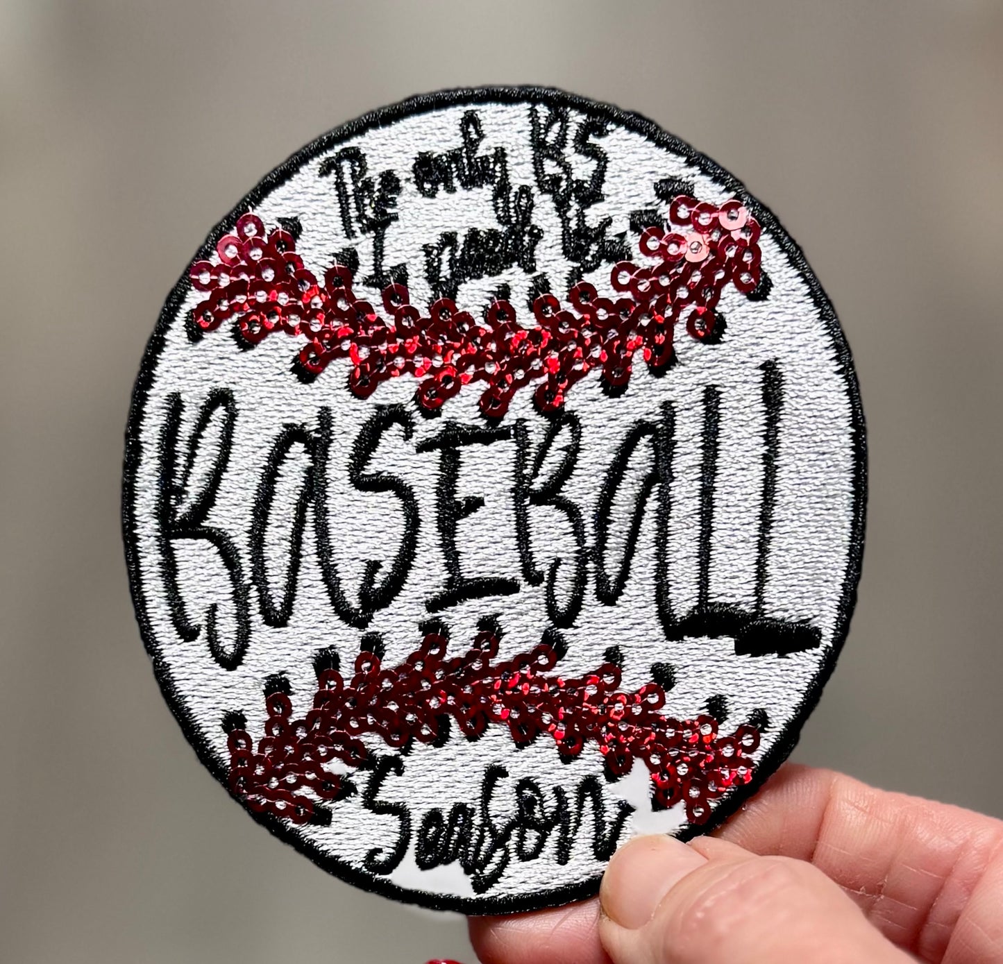 Baseball Season Hat Patch, Iron on Embroidered Patches